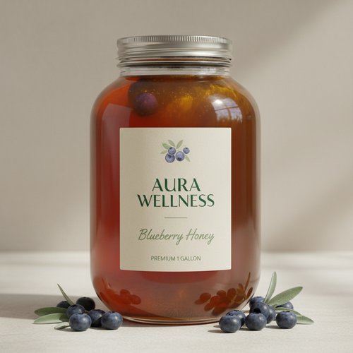 Generate 1 Gallon Blueberry honey for Aura Wellness