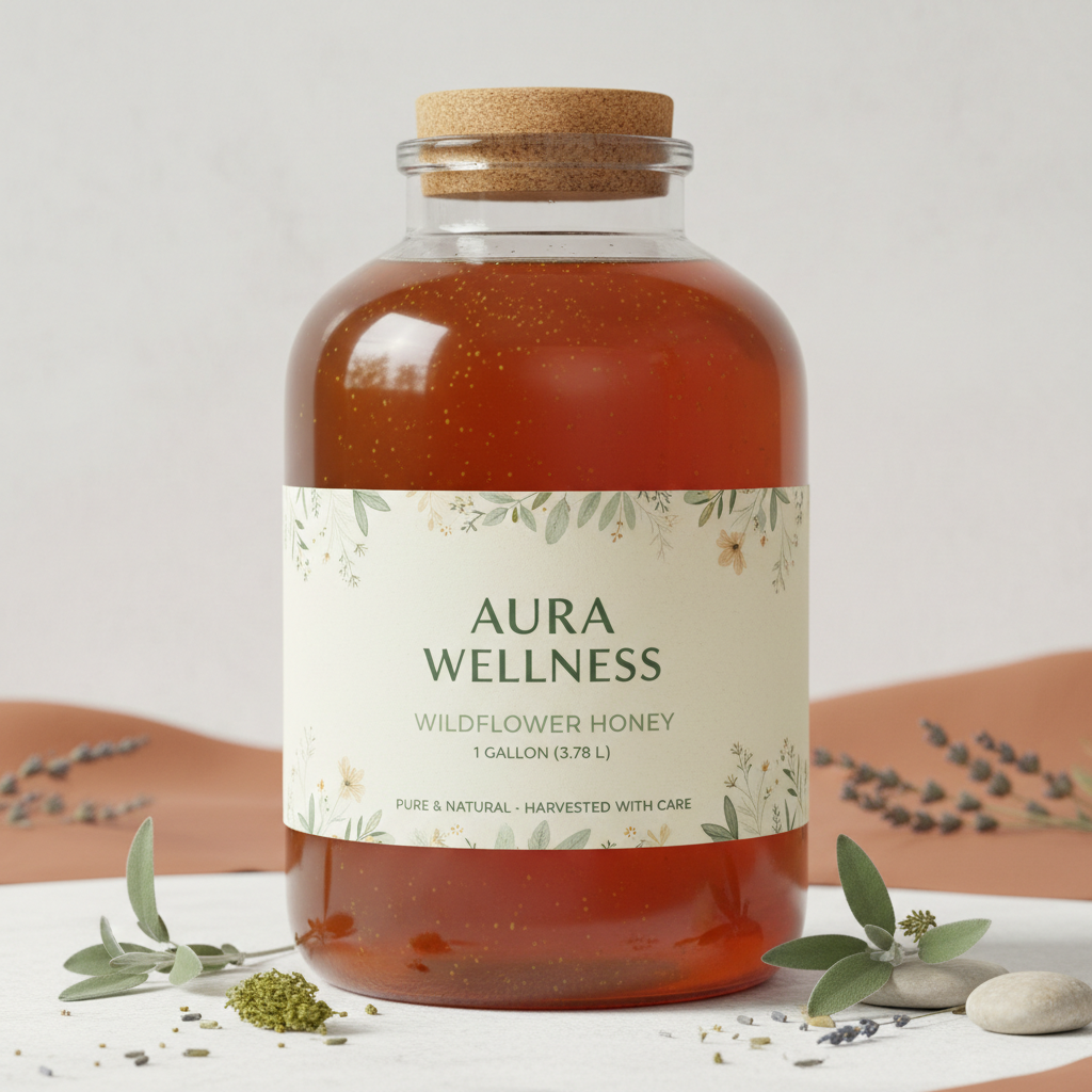 Generate 1 Gallon Wildflower honey for Aura Wellness